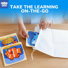 TOY Life wooden puzzle with non-toxic paint for safe color exploration.
