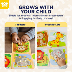 TOY Life wooden puzzle set front view with neat design for easy recognition