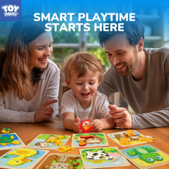 TOY Life wooden puzzle monkey supports imaginative play and fine motor practice.