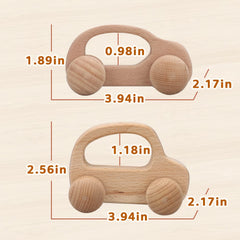 TOY Life wooden toy car in baby playtime scene on the floor.