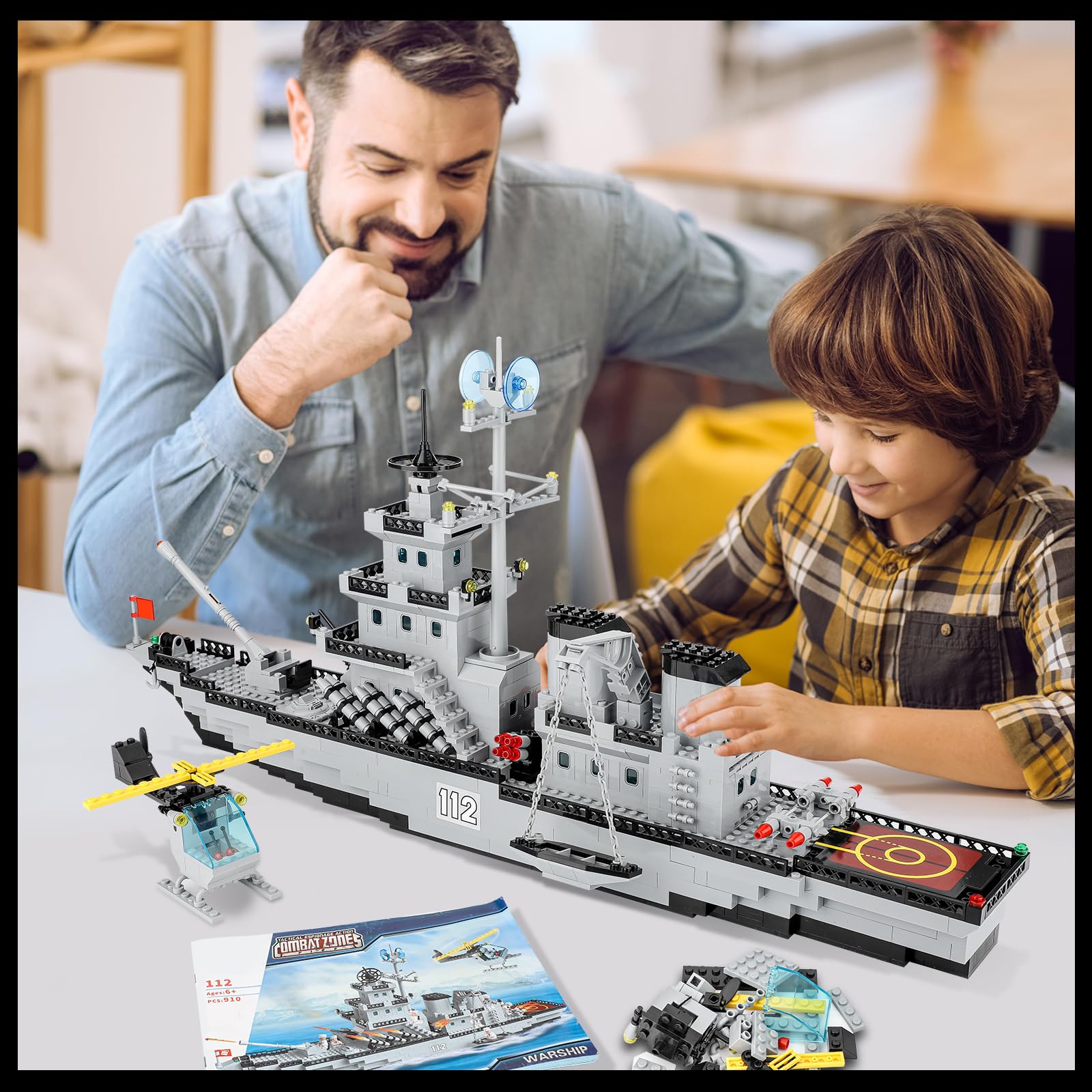 TOY PLAYER battleship lego-compatible design invites versatile play with other bricks