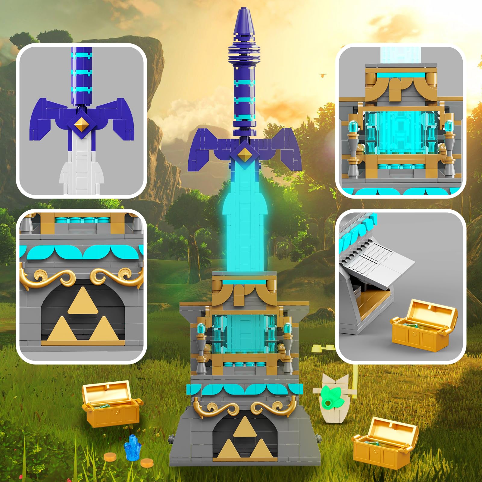 TOY PLAYER BOTW Master Sword stable display keeps the sword secure on the build