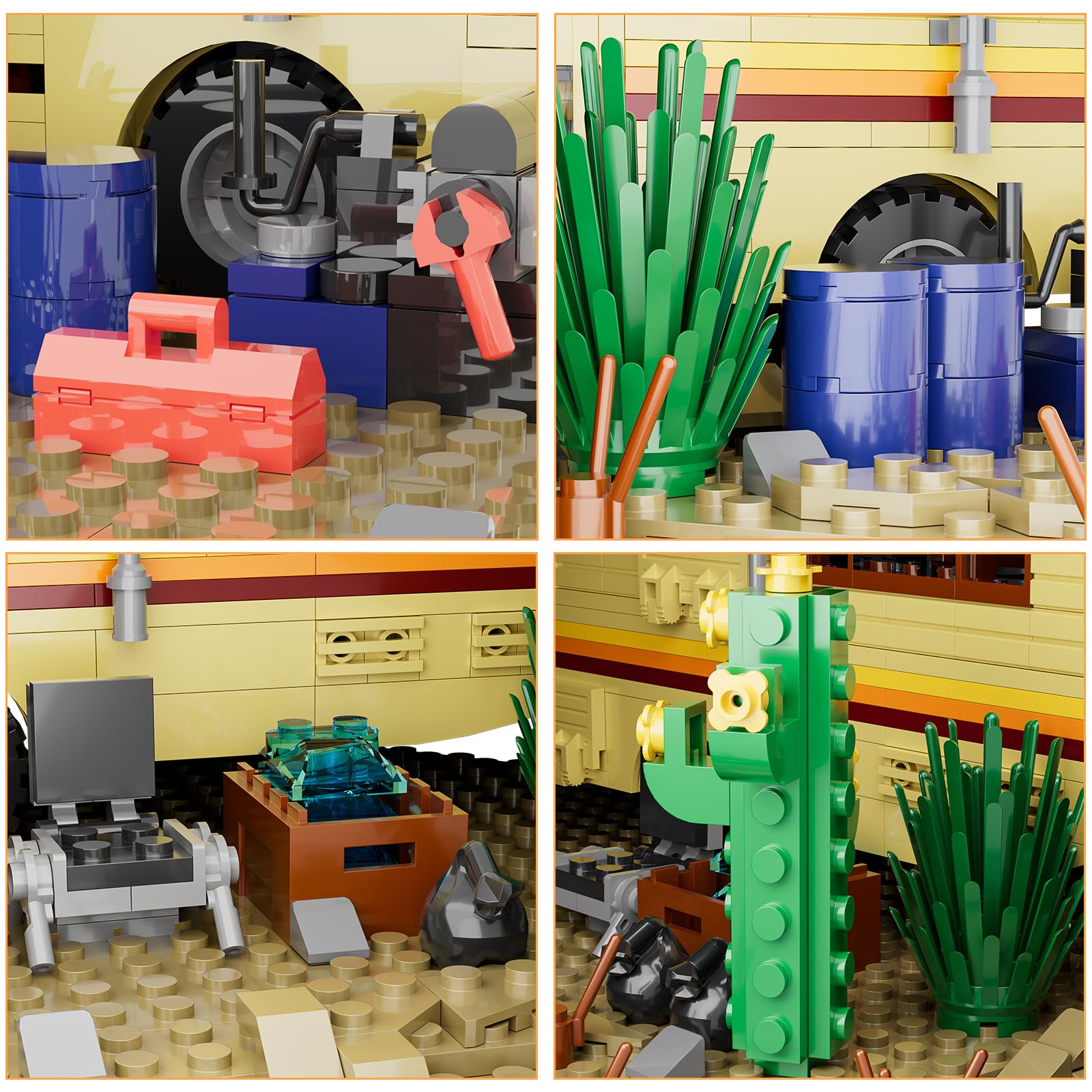 TOY PLAYER Breaking RV Adventure smoke chimney highlights intricate details for impressive display.