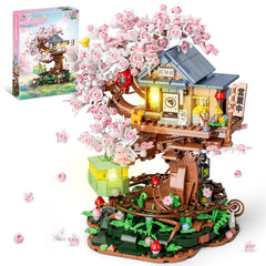 TOY PLAYER cherry blossom treehouse front view for elegant display