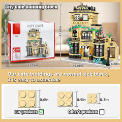 TOY PLAYER City Coffee Shop Building close-up bricks enable secure linking
