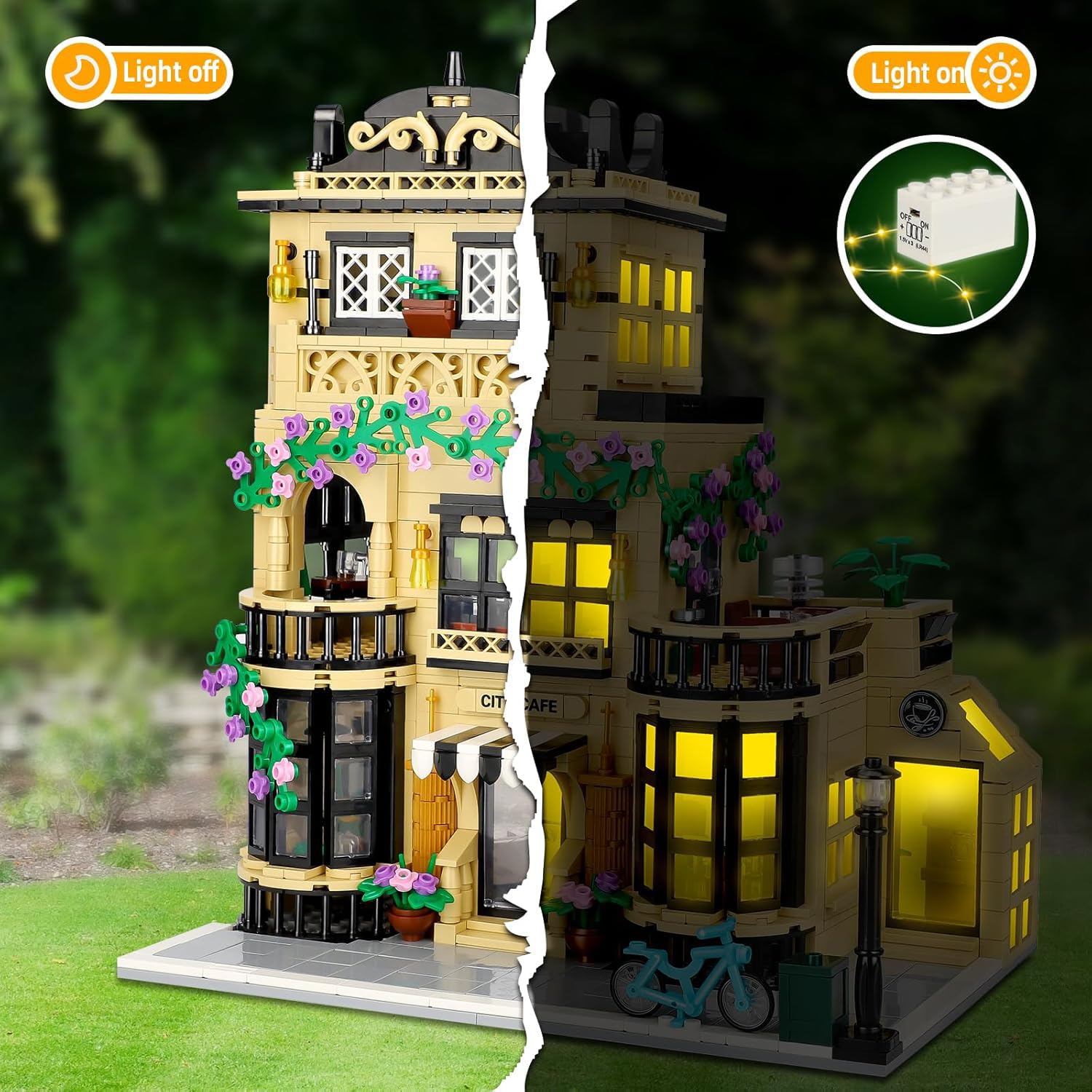 TOY PLAYER City Coffee Shop Building interior shows bar and dining for immersive storytelling