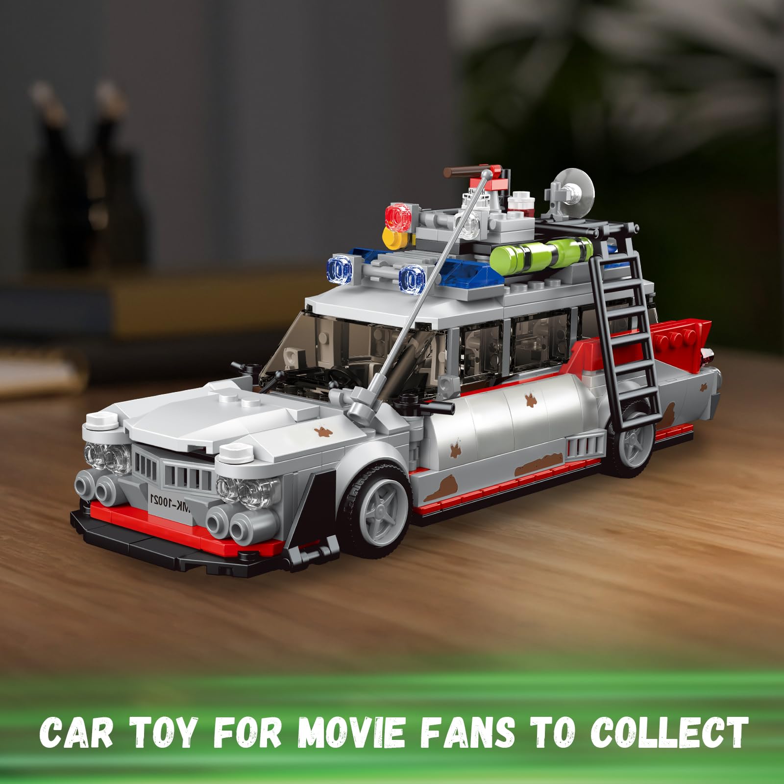 TOY PLAYER Ghost Car ECTO-1 646-piece build kit for hours of engagement.
