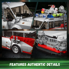 TOY PLAYER Ghost Car ECTO-1 compact size fits desks and shelves.