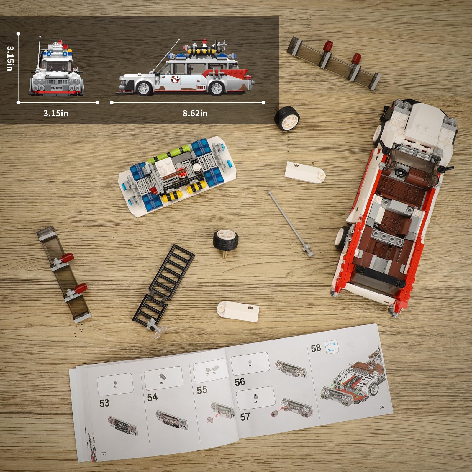 TOY PLAYER Ghost Car ECTO-1 easy-to-follow instructions simplify building fun.