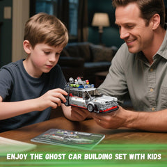 TOY PLAYER Ghost Car ECTO-1 with steerable front wheels for realistic posing.