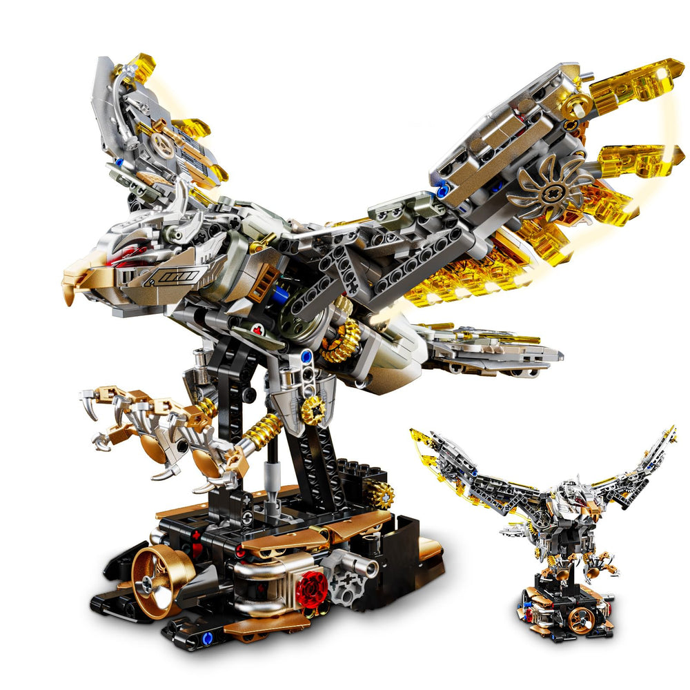 TOY PLAYER Ideas Mechanical Eagle base gear shows built-in mechanism for motion.