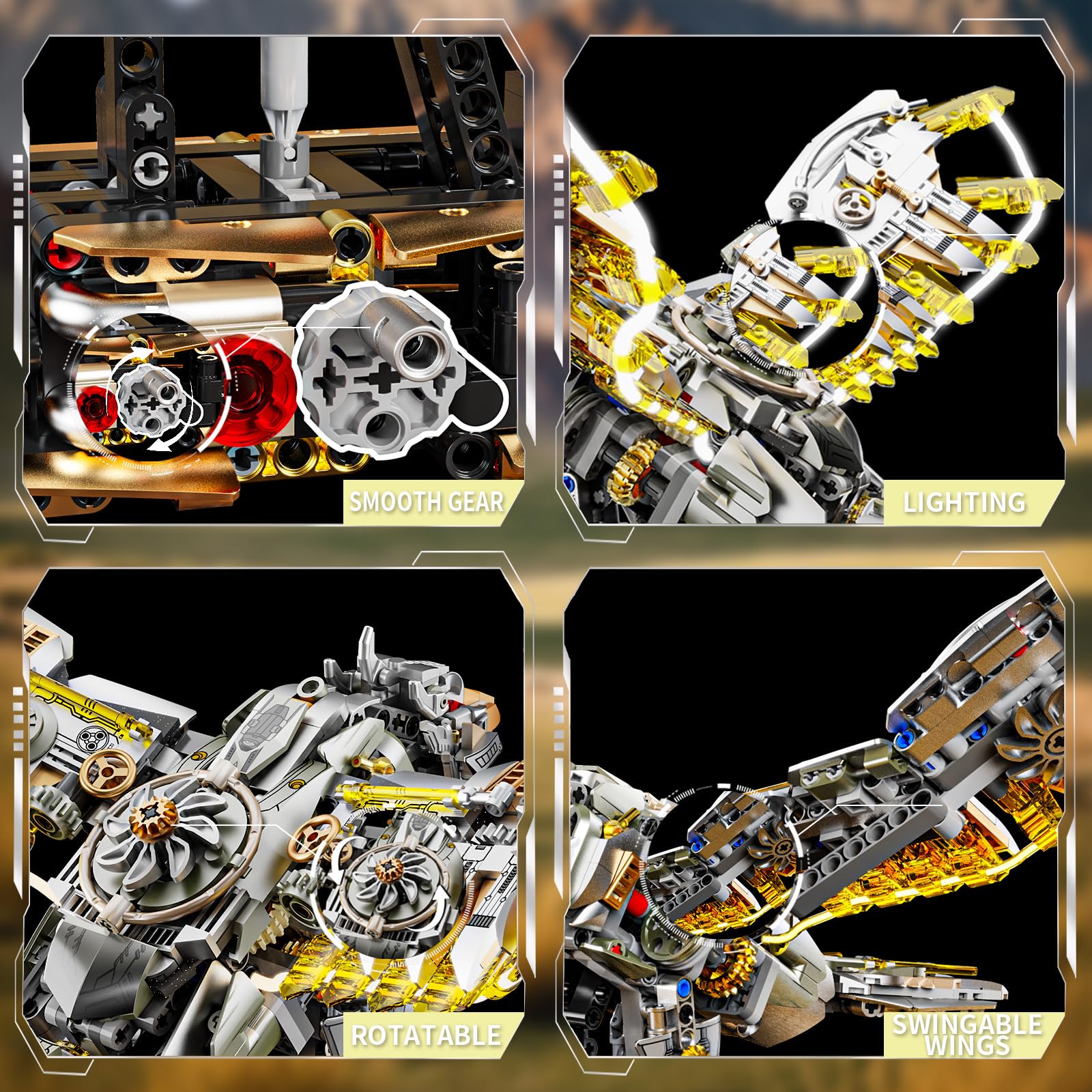 TOY PLAYER Ideas Mechanical Eagle lighting design highlights details.