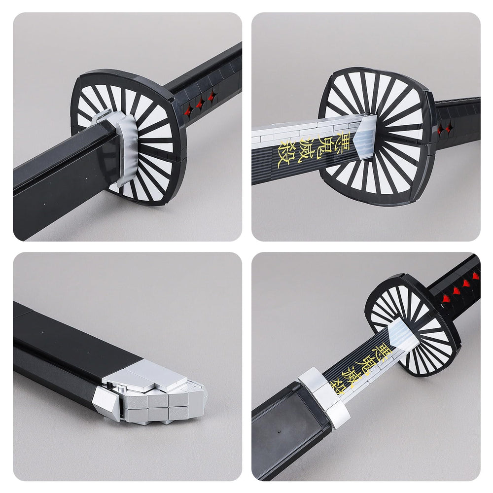 TOY PLAYER Kamado Tanjirou sword building set parts show tactile interlocking pieces for creative assembly.