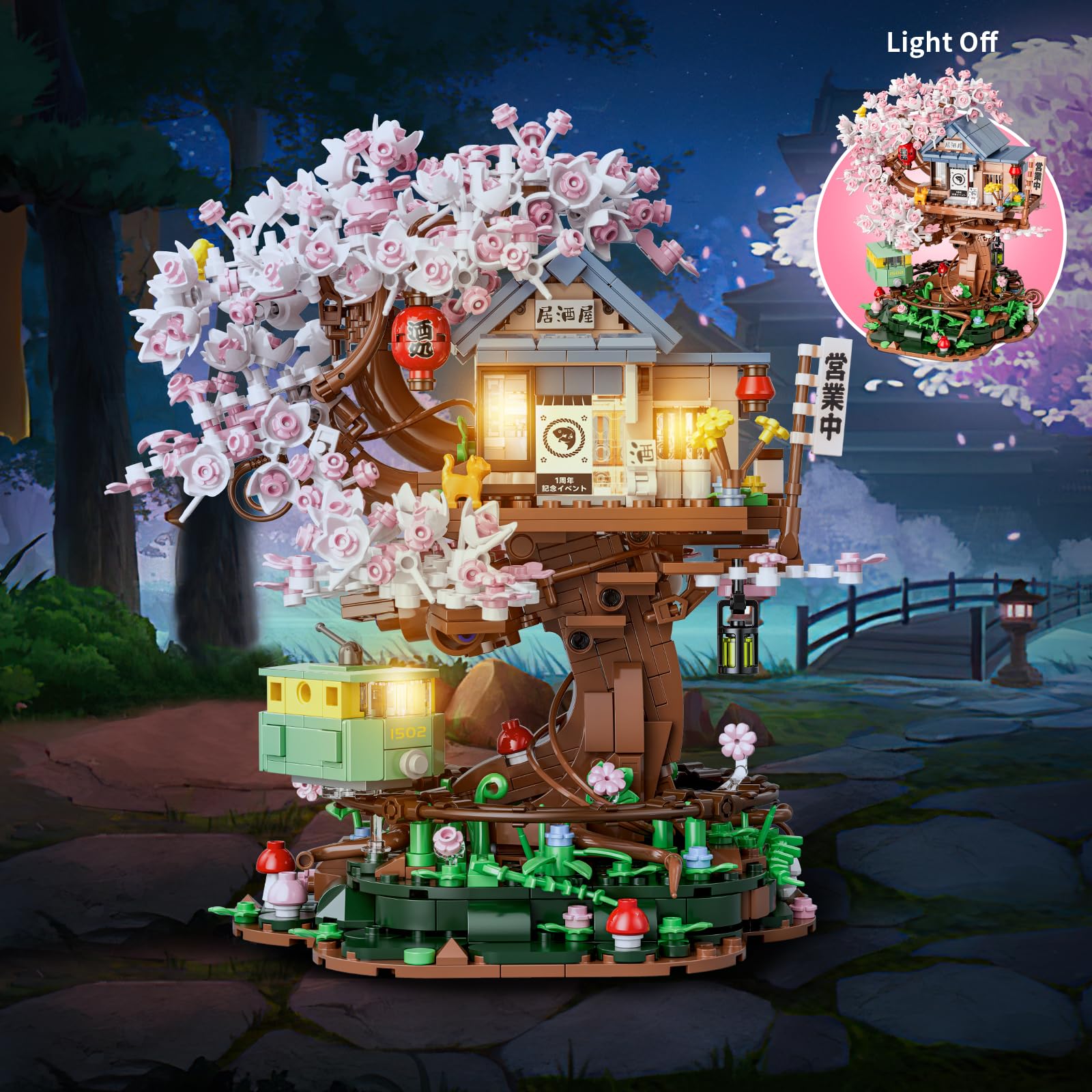 TOY PLAYER LED light feature brightens nighttime display