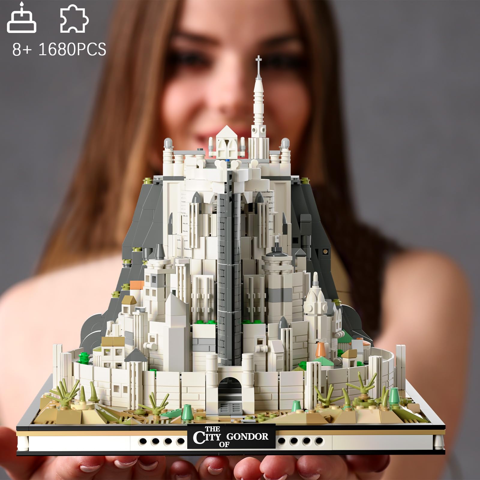 TOY PLAYER MOC Castle display shelf-ready setup for home or office.