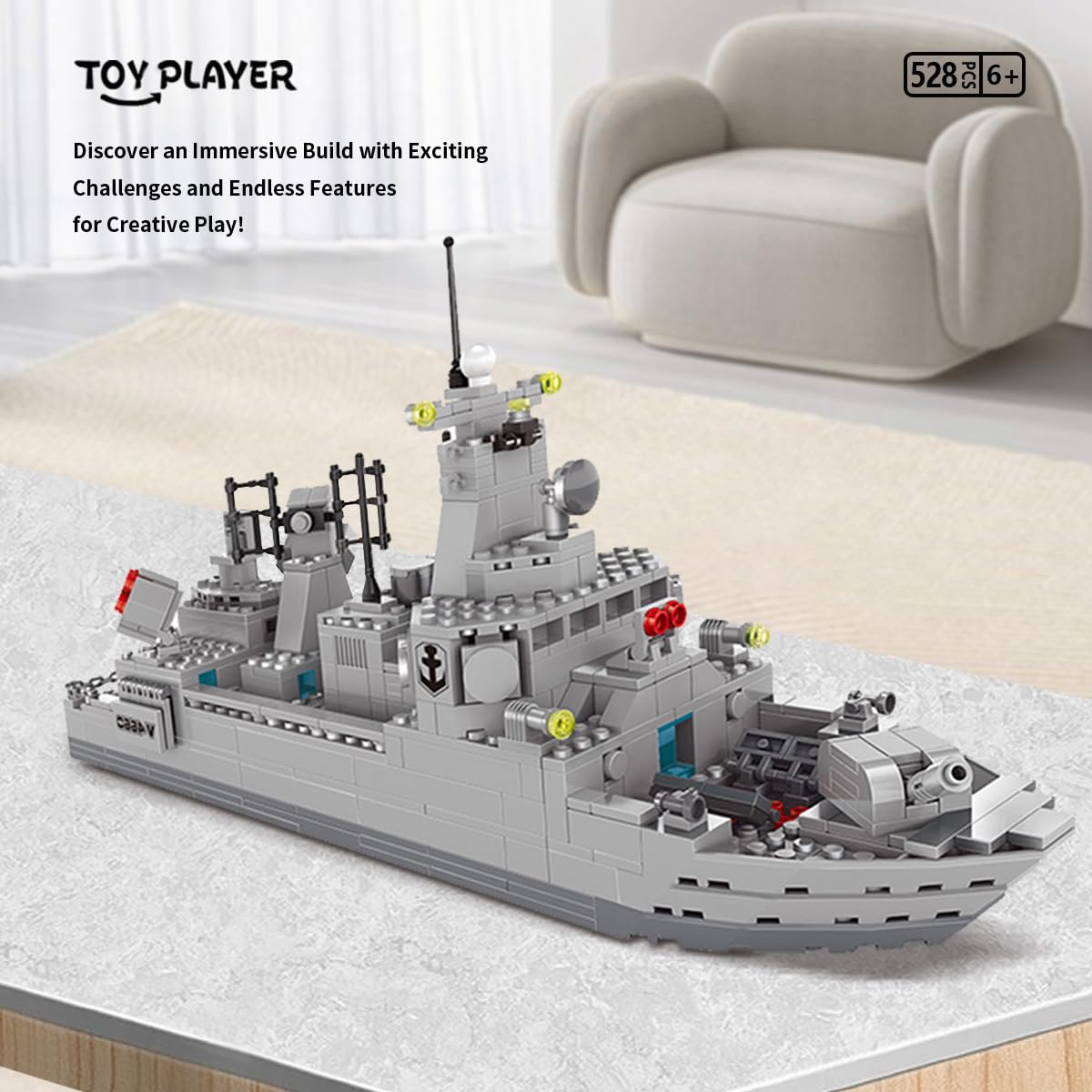 TOY PLAYER Navy Destroyer radar and sensors enable realistic reconnaissance scenarios.