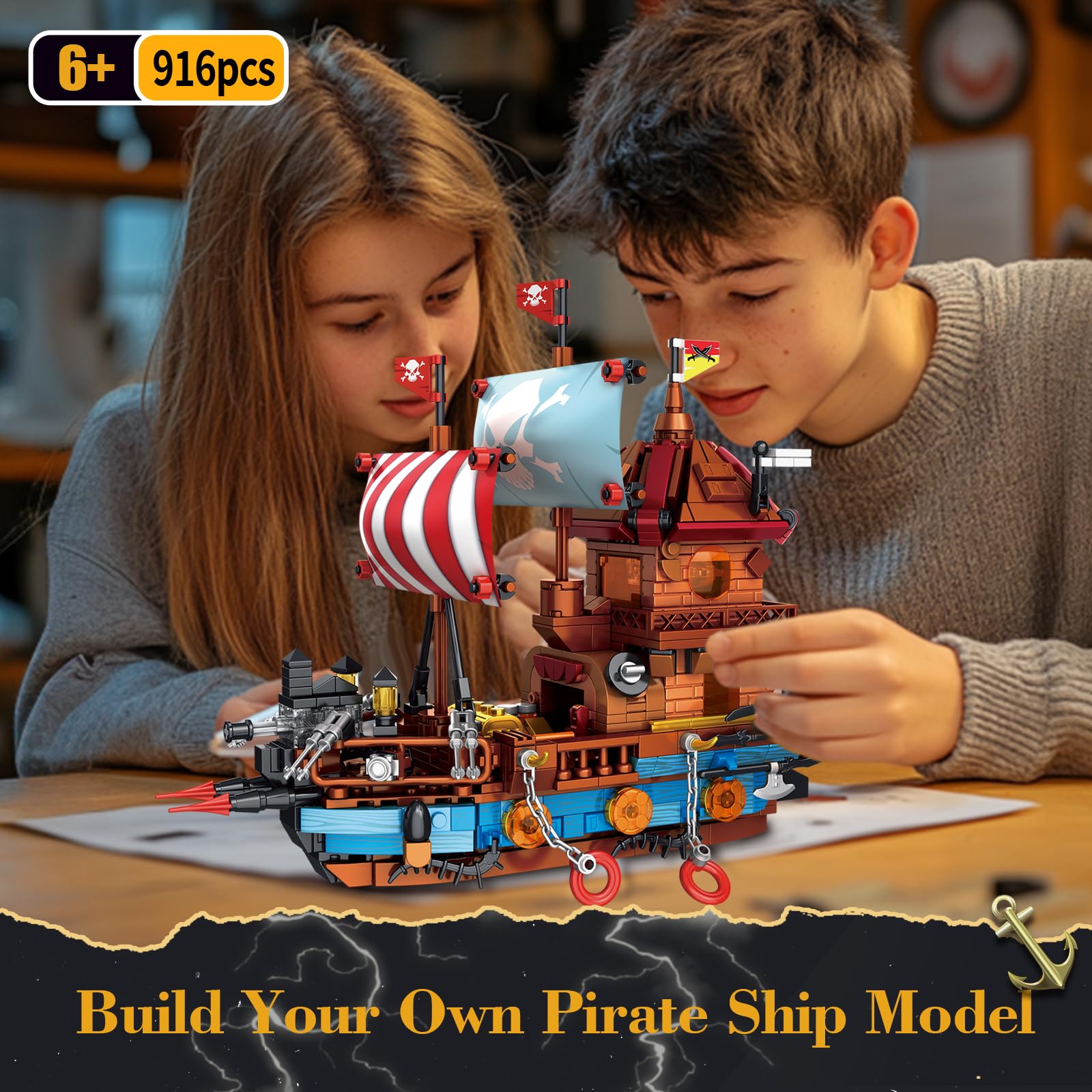 TOY PLAYER pirate ship swimming ring feature offers unique play moments.