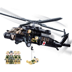 TOY PLAYER UH-60 helicopter model front view for immersive display and collectability