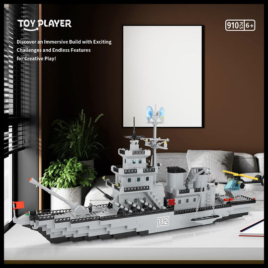 TOY PLAYER WW2 battleship side dock detail enhances realism during building sessions