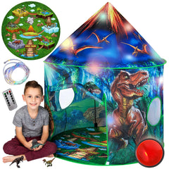 Toy To Enjoy Dinosaur Pop Up Tent front view for indoor imaginative play.