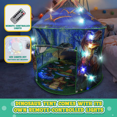 Toy To Enjoy Dinosaur Pop Up Tent roar button close up for interactive fun.