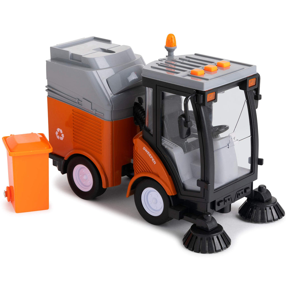 Toy To Enjoy Street Sweeper Truck with Lights boosts imaginative play during pretend city cleaning.