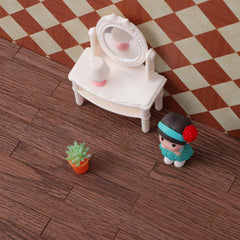 TOYANDONA dark brown dollhouse flooring enhances interior cohesion