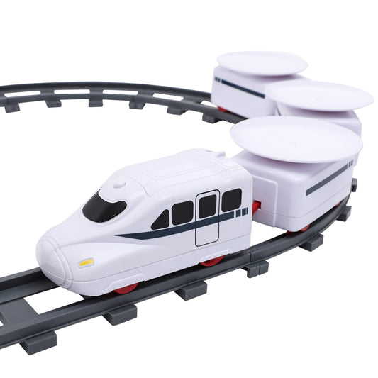 TOYANDONA Sushi Train head on a white table, a playful display centerpiece for meals.