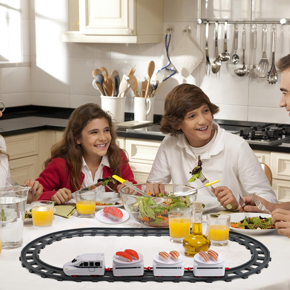 TOYANDONA Sushi Train track shows versatile layout for creative setups.