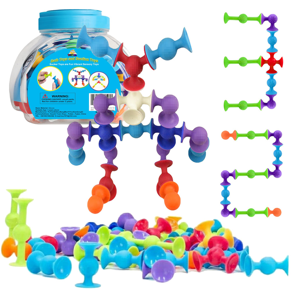 TOYARA suction cup construction set on table ready for playtime learning