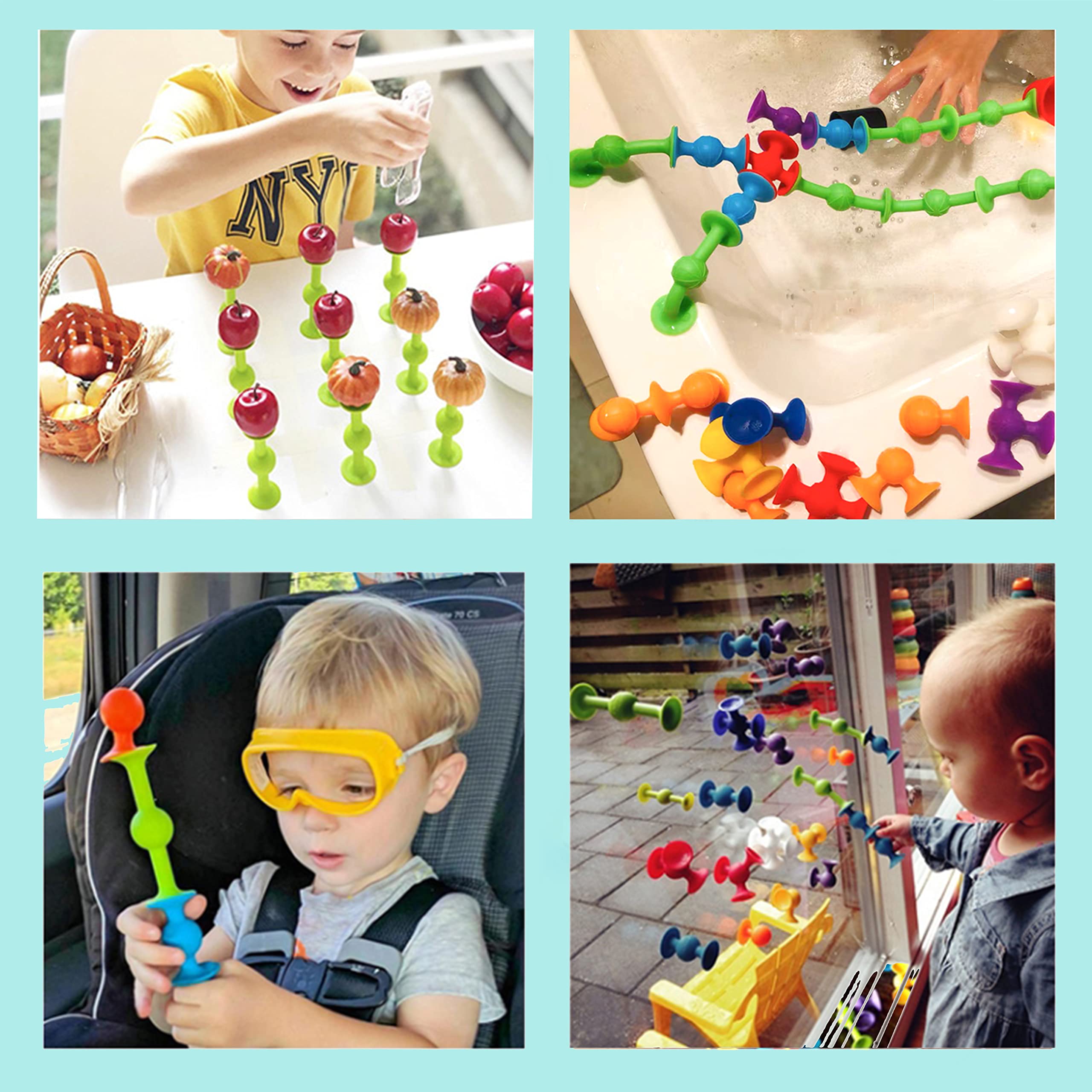 TOYARA silicone suction cups close-up, easy to grip and stack on smooth surfaces