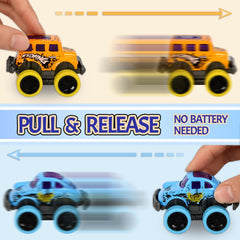 Toyard Christmas stocking surprises bring bright monster cars to mornings.