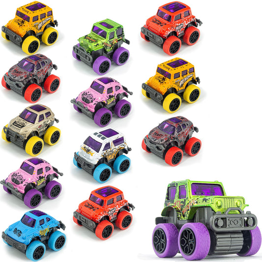Toyard Monster Truck stocking set with 12 colorful cars for holiday fun