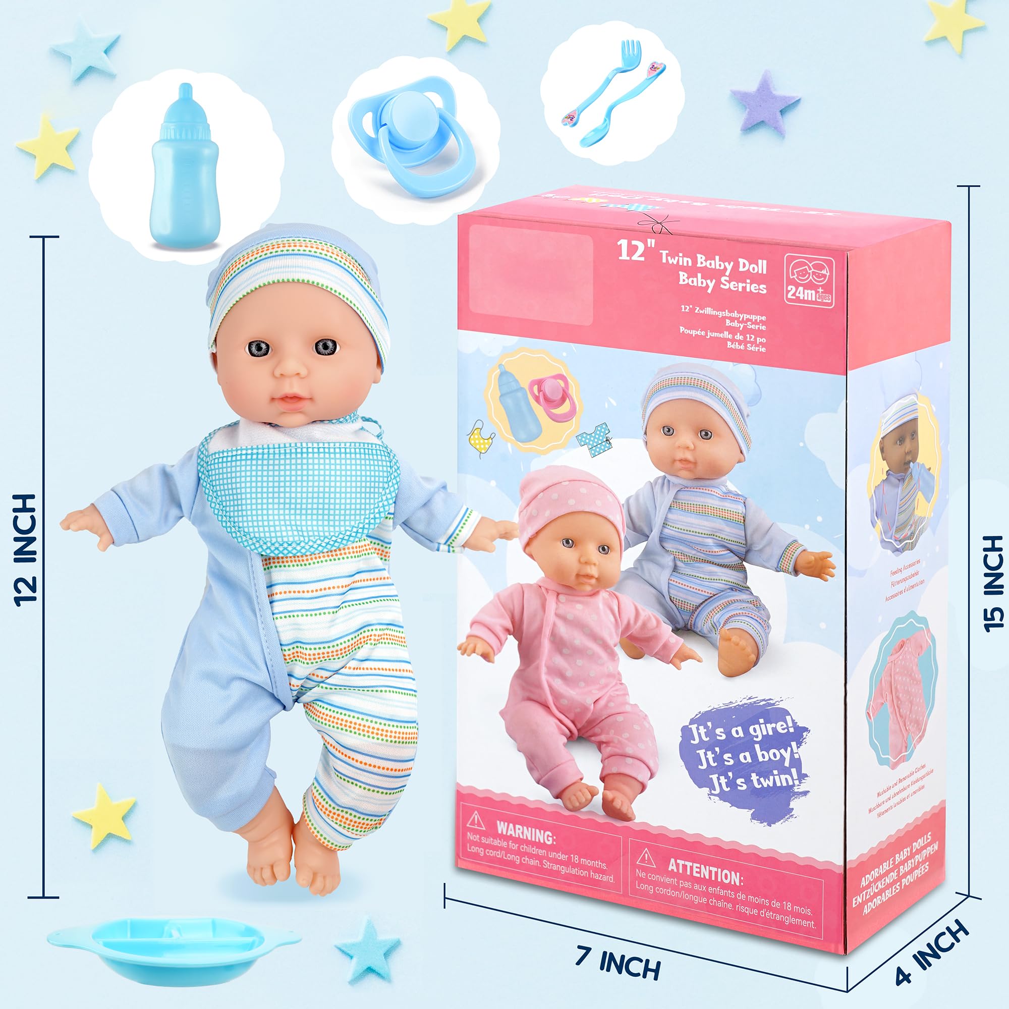 Toy Choi's Twin Baby Dolls soft body texture enhances gentle hugs.