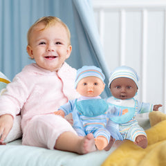 Toy Choi's Twin Baby Dolls washable outfits simplify cleanup after playtime.