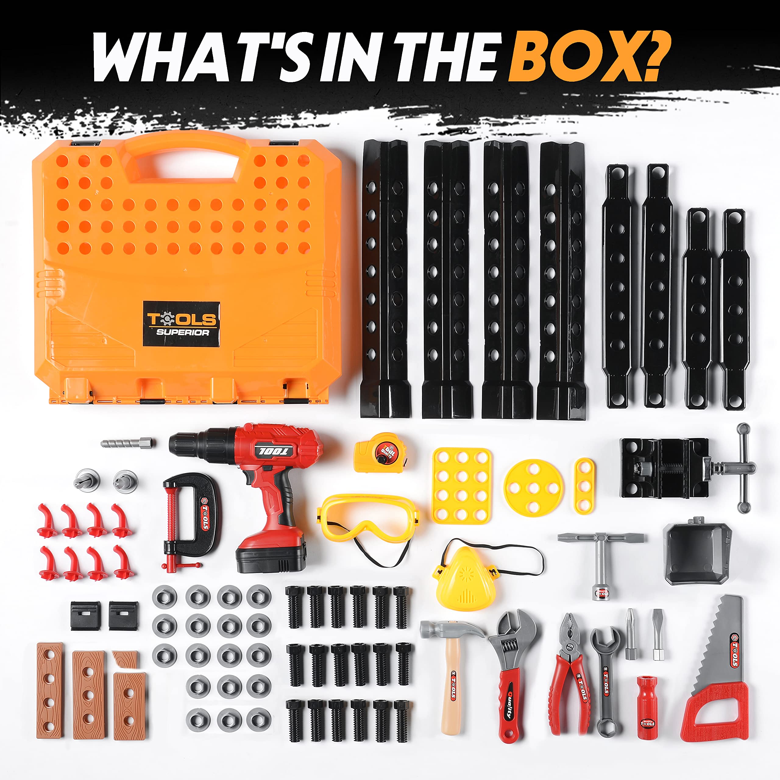 Toy Choi's electric drill realistic action demonstrates pretend construction play.