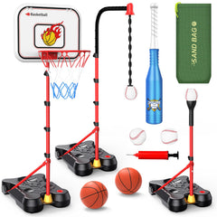 Toycost 4-in-1 kids basketball hoop shown for versatile indoor and outdoor play.