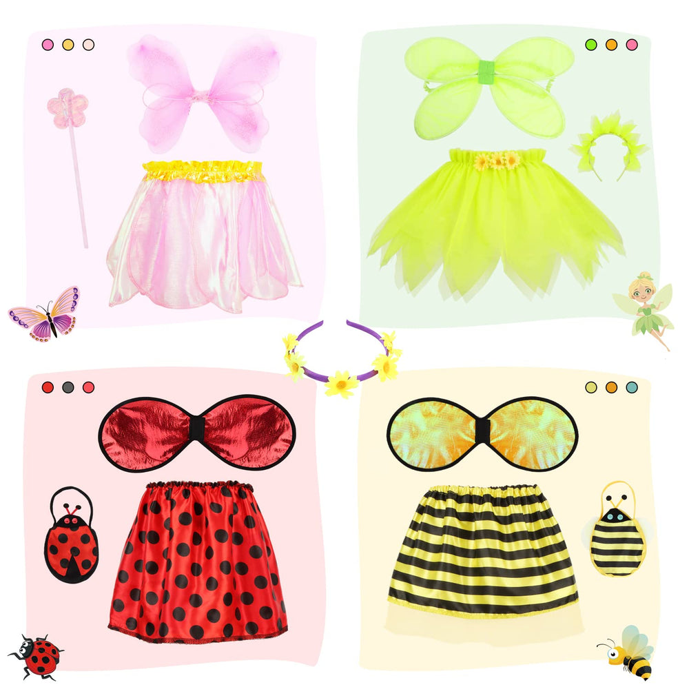 Toycost Wings and headbands complete the dress-up look for easy changes.