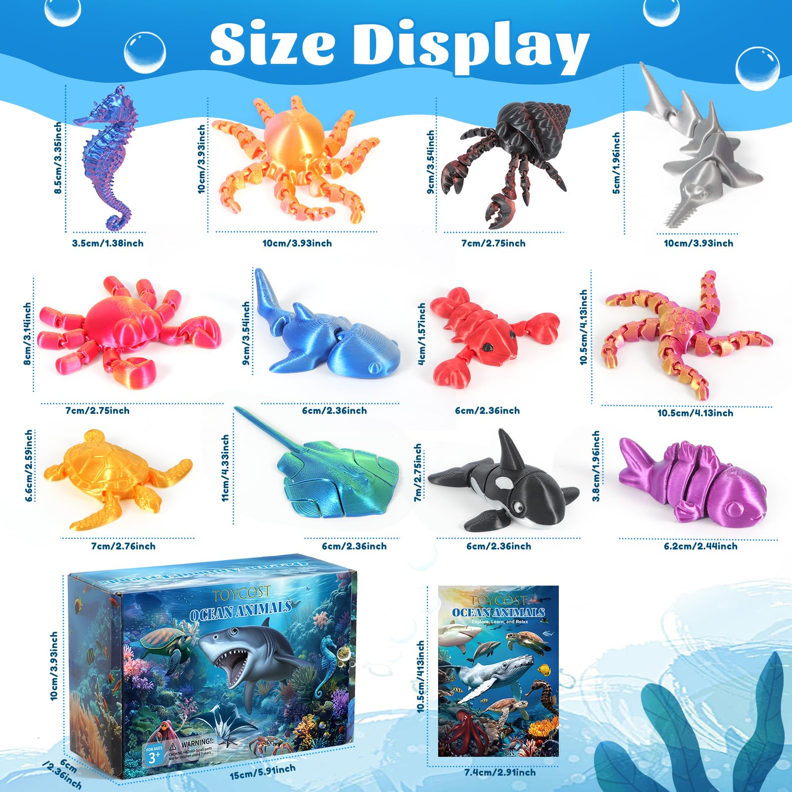 Toycost sea turtle figurine for display and marine life learning