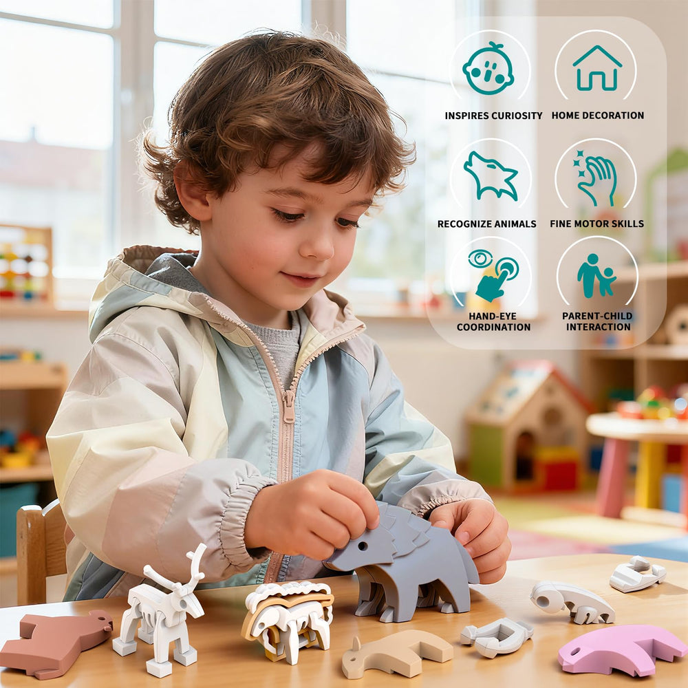 Toycost STEM toy: realistic animal parts boost spatial reasoning during play