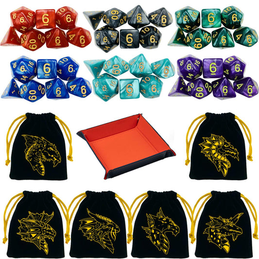 TOYFUL DND dice set pieces displayed for tabletop gaming, ready for epic campaigns.