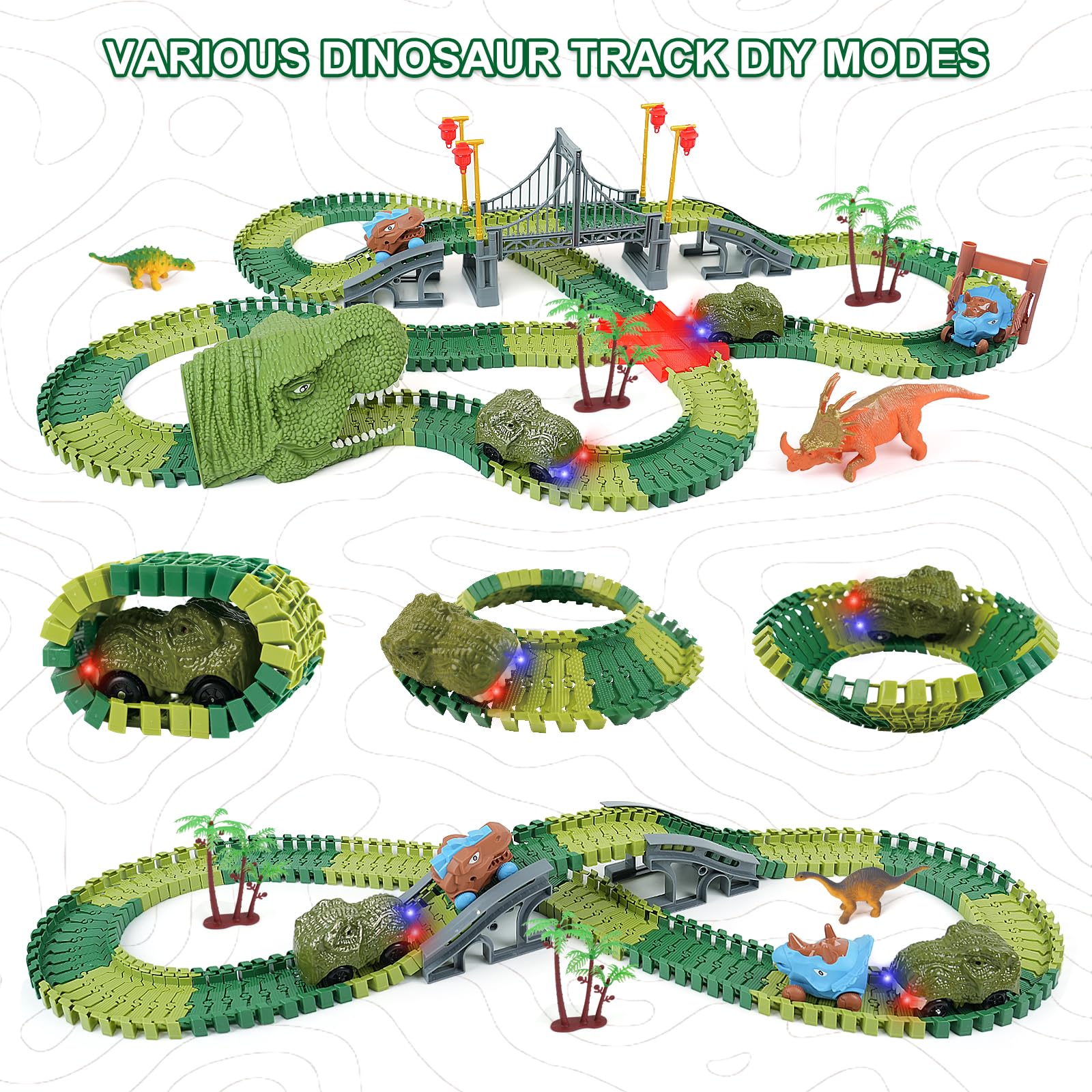 ToyFuntasy dinosaur track racing cars for dynamic, cooperative fun