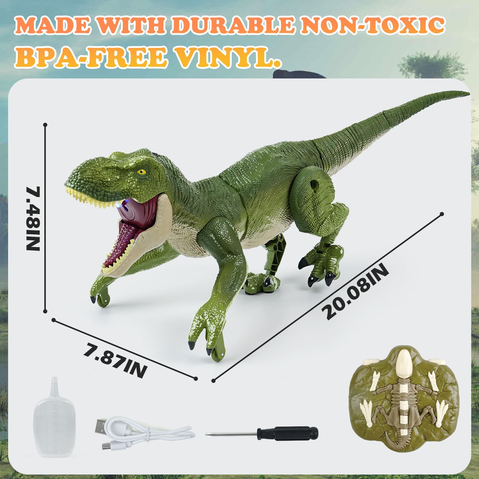 ToyFuntasy RC dinosaur spray effect adds interactive mist for exciting pretend scenarios
