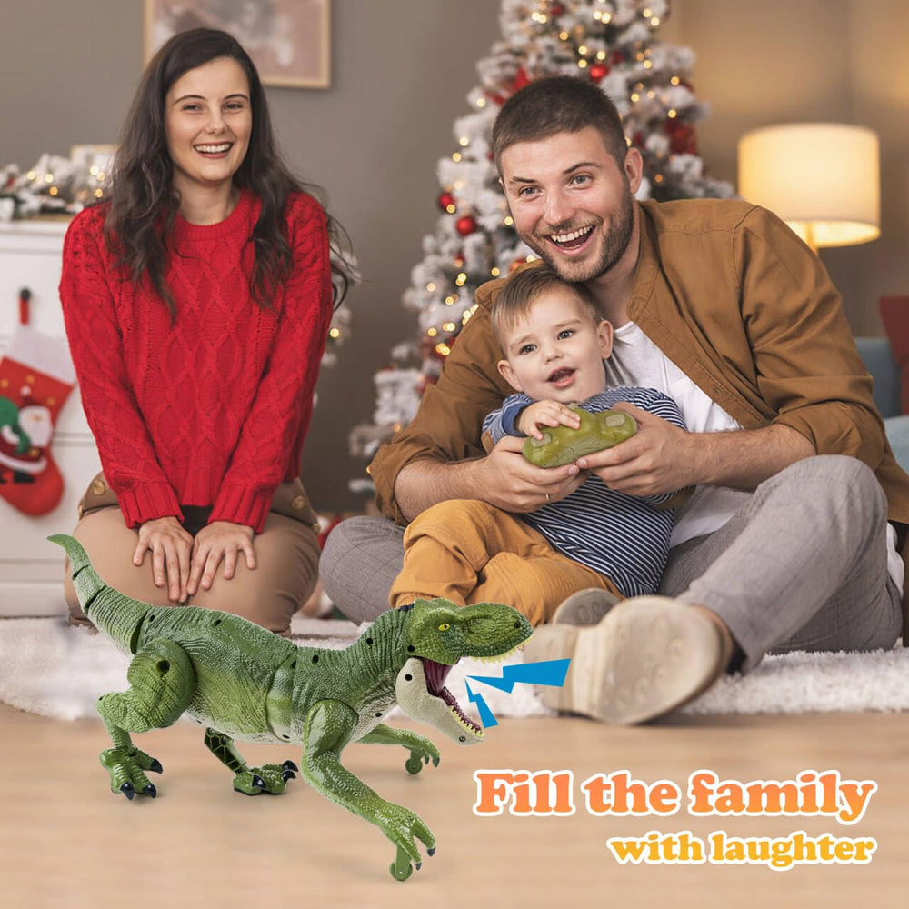 ToyFuntasy RC dinosaur touch sensor responds to gentle taps for interactive play