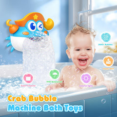 Toyjolka bubble machine with adhesive hooks secures to tub walls