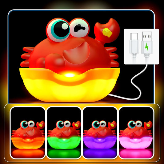Bubble stream and colorful lights in Toyjolka bath toy
