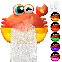 Toyjolka crab bubble maker lights up tub with bubbles for sensory bath play