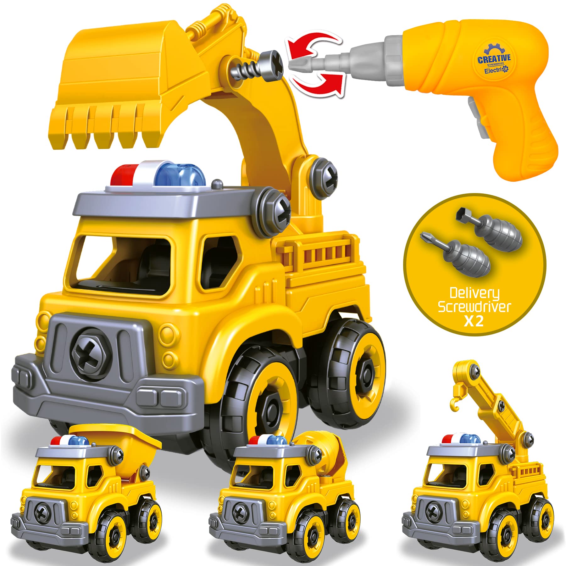 Toyk 4-in-1 take apart car dump truck for hands-on learning and play