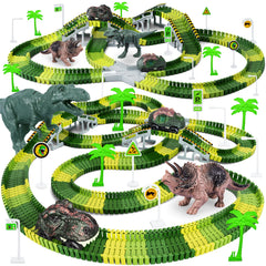 Toyk Dinosaur World Track assembly demonstrates a flexible layout for creative play.