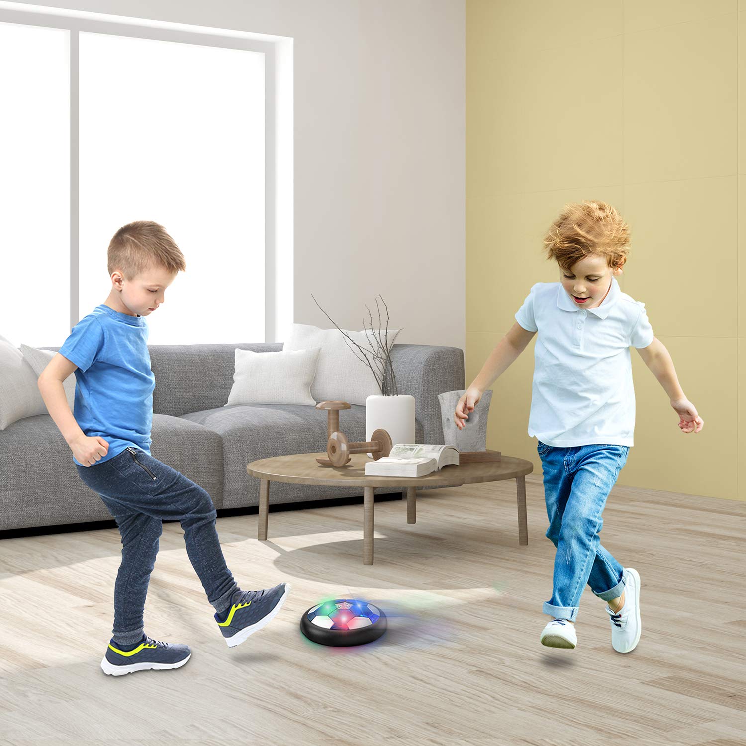 Toyk Hover Soccer Ball powered by batteries enables portable, cordless fun